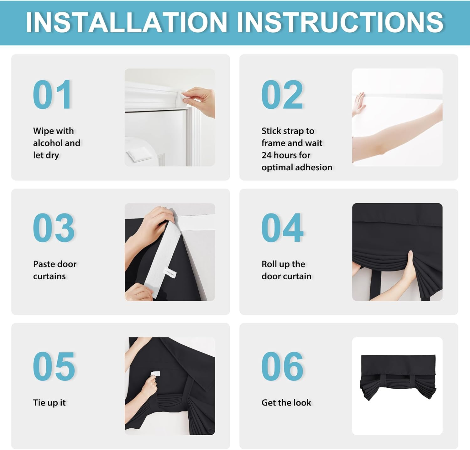 Blackout French Door Curtain – Privacy Thermal Insulated Window Shades