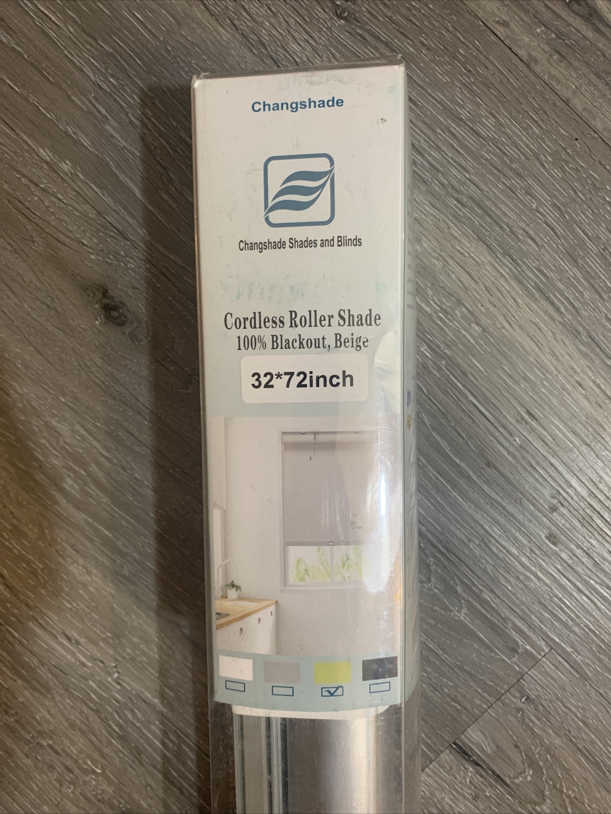 Cordless Blackout Roller Shades Beige 32×72 Inches