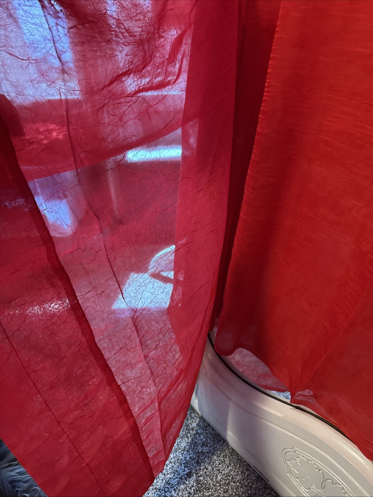 Red Sheer 48 X 84 Curtain Panels