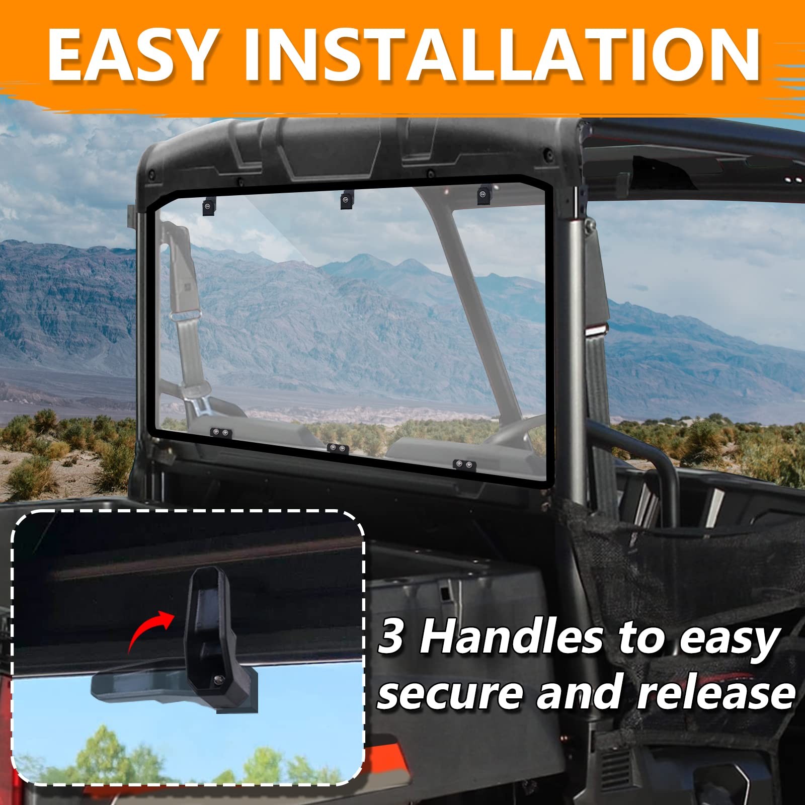 StarknightMT Rear Window For Ranger Midsize 570 500 – UV-proof Clear, Clear