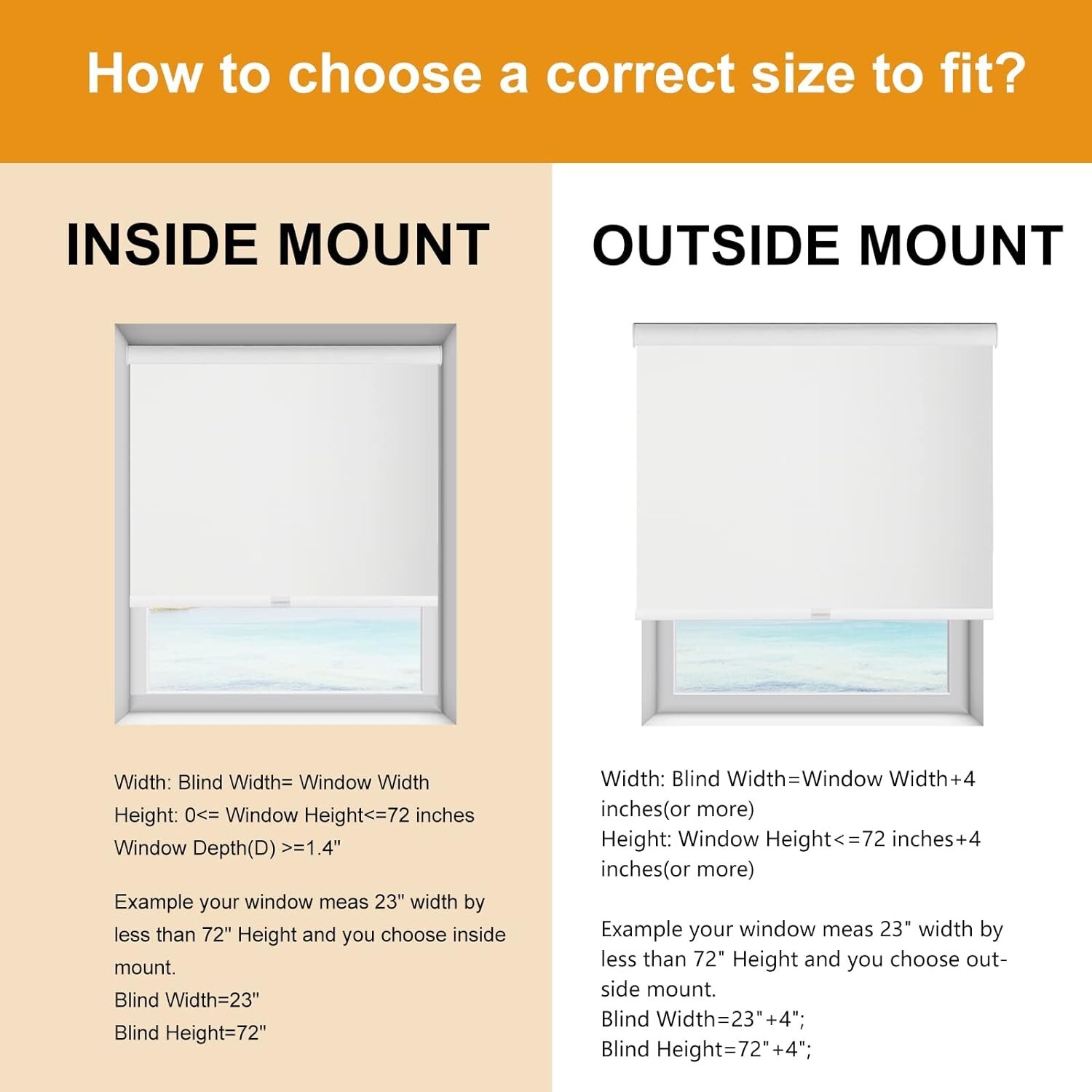 Clearance White Free-Stop Cordless 100% Blackout Roller Shades for Window Blinds
