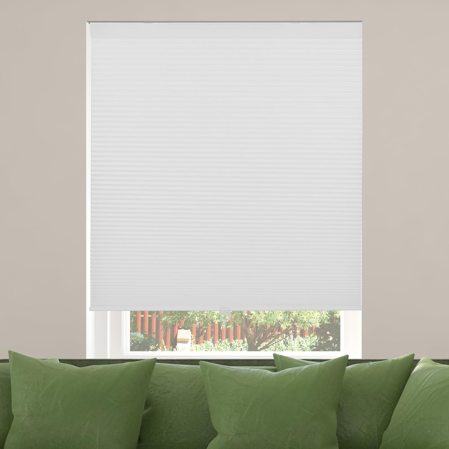 Cordless Blackout Cellular Shade, 40″ W x 60″ H, White Honeycomb Design