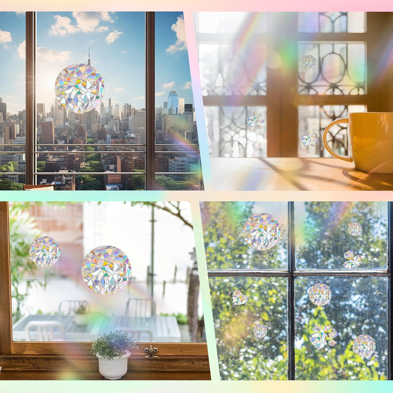33pcs Prism Window Decals to Prevent Bird Strikes Prevention Window Stickers for
