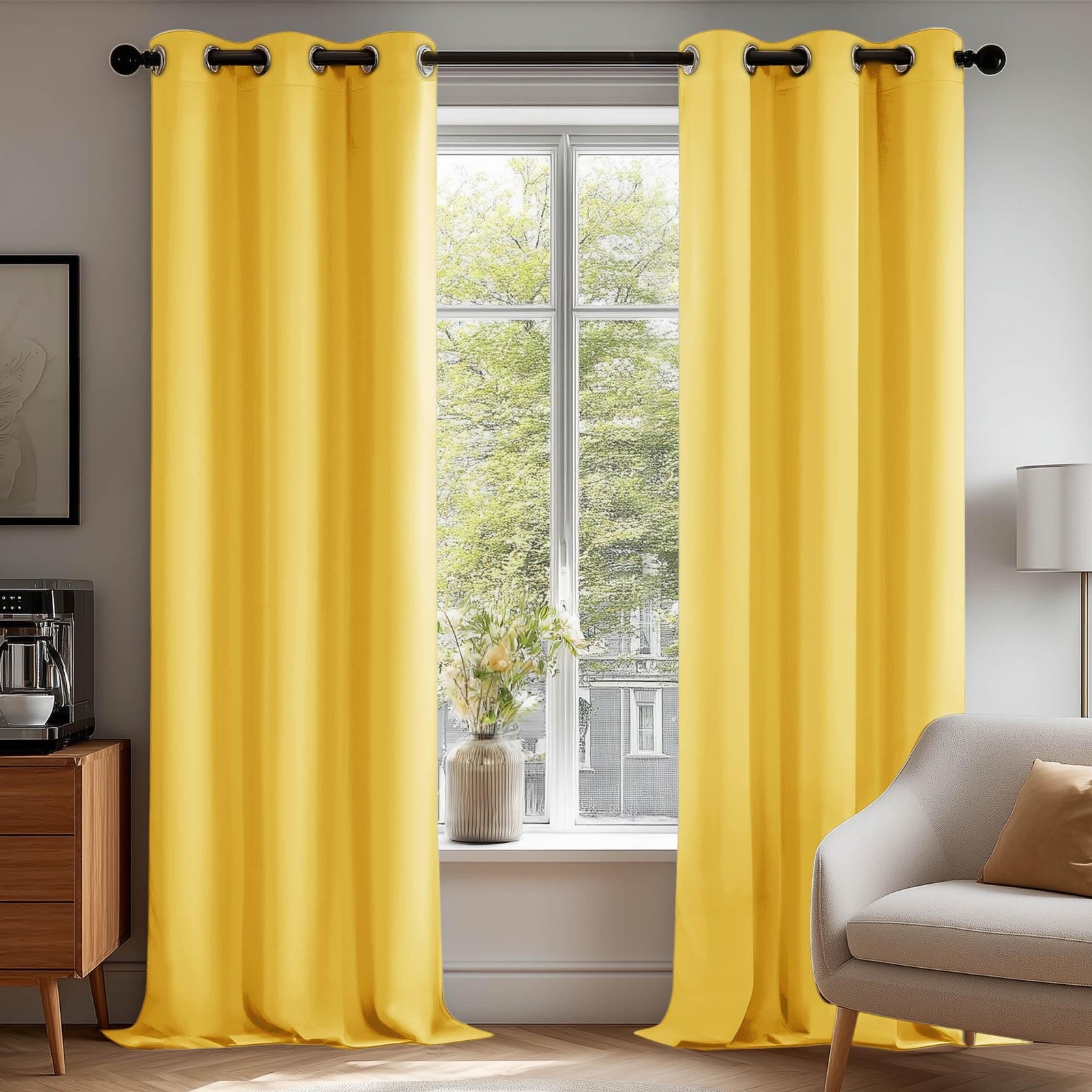Blackout Curtains For Bedroom“set Of 2 42w X 72l Inch Thermal Insulated Noise
