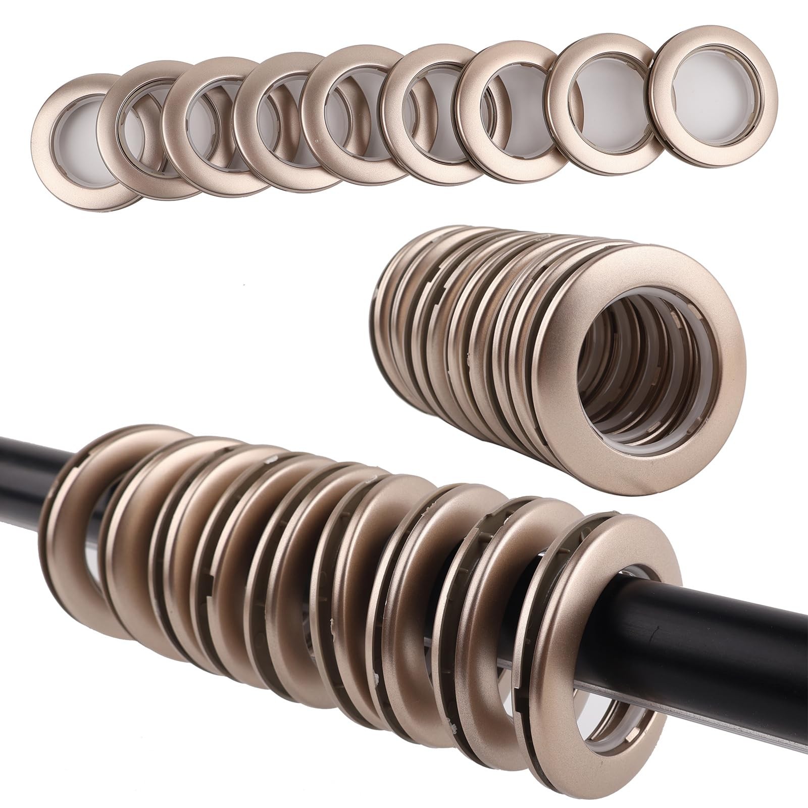 32 Pack Curtain Grommet, Inner Diameter 1-9/16″(40mm) Curtain Eyelet Rings Ro…
