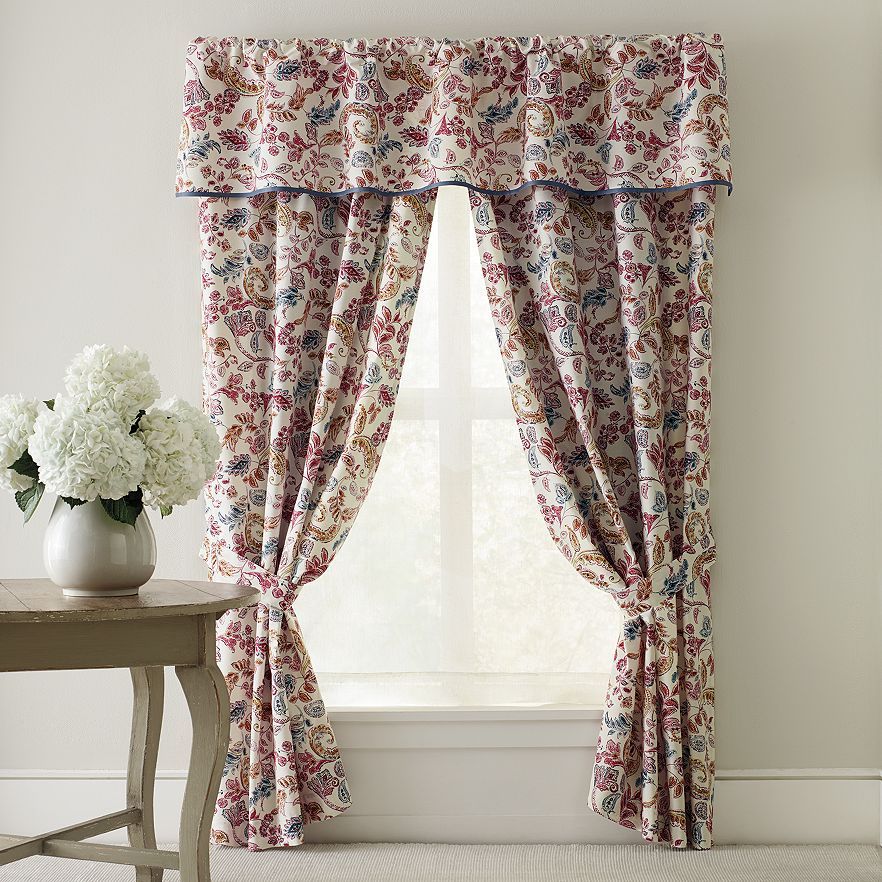 CHAPS Eastport Window Curtain Panels 42″ x 84″ w/ tie-backs Floral Paisley NEW