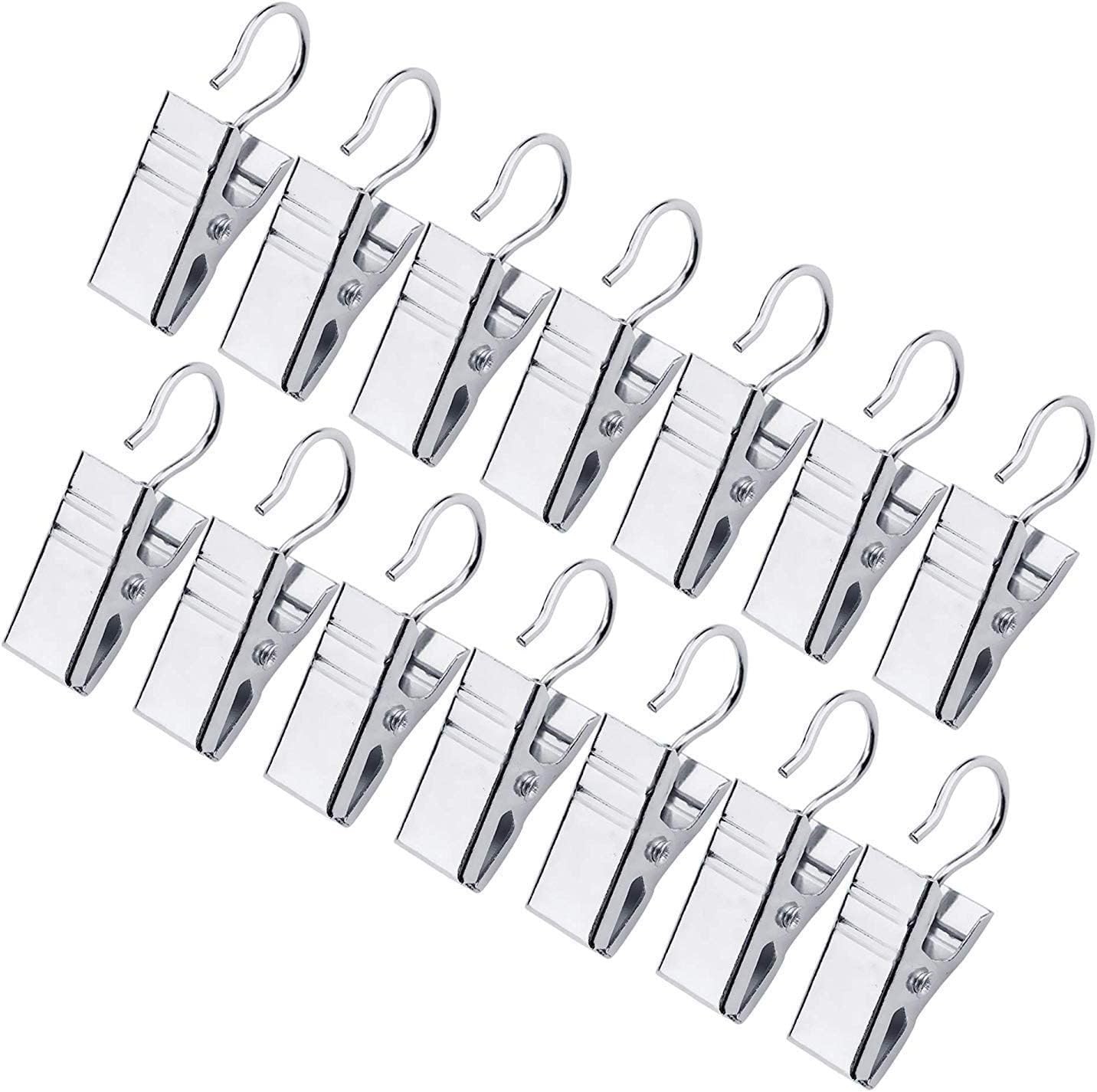 120 Pack Heavy-Duty Hook Clip Set Metal Curtain Clips