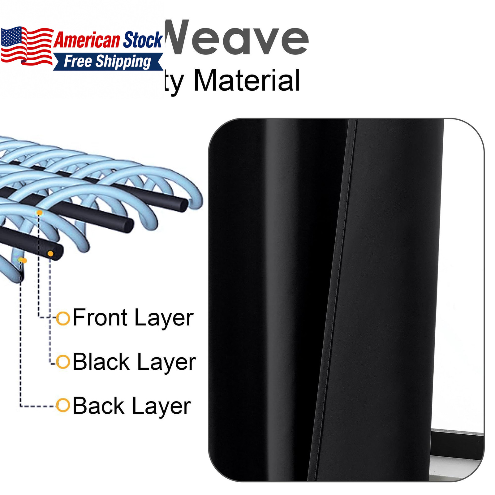 2PCS Blackout Tier Curtains 30x36in Black Thermal Insulated FROM USA