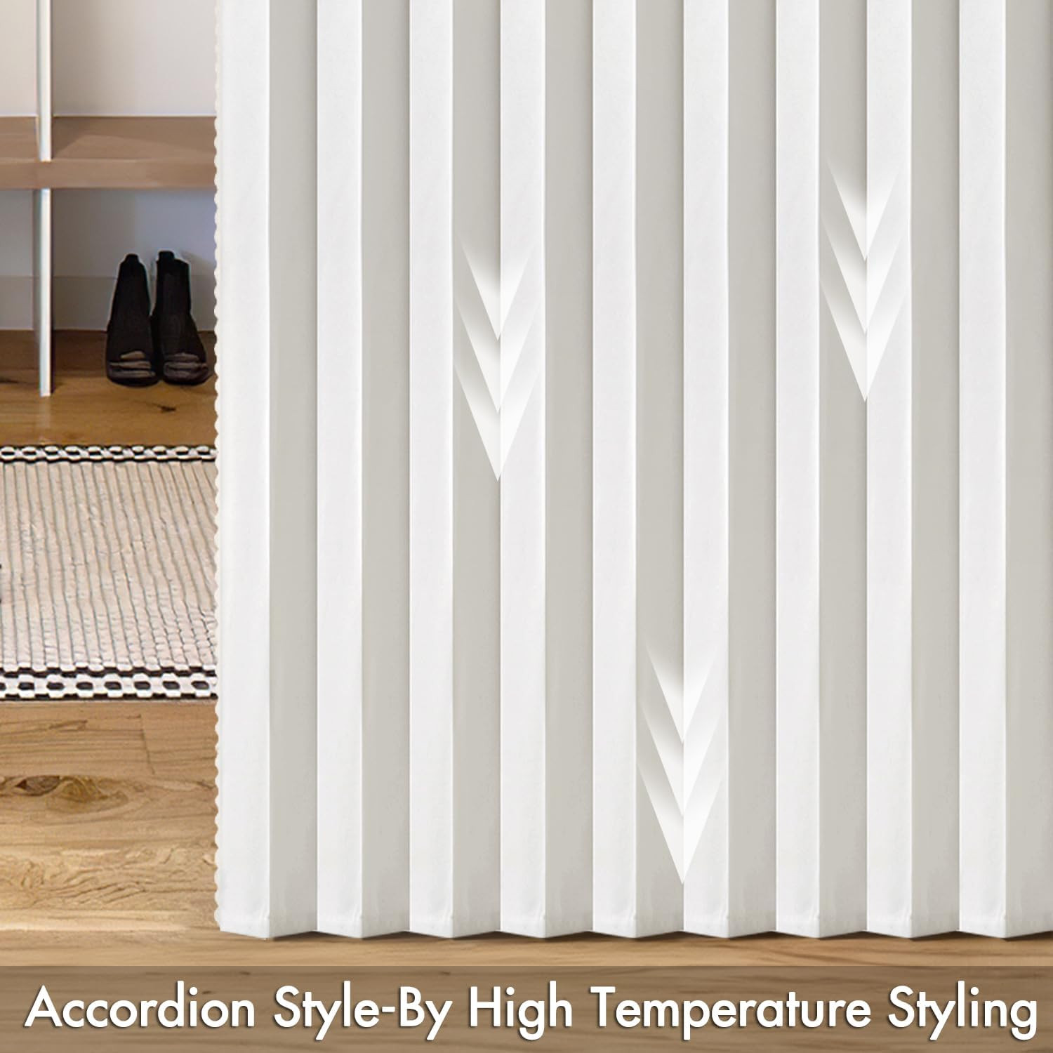 MIULEE Accordion Style Magnetic Folding Door Curtains for Doorways/Closet, Room