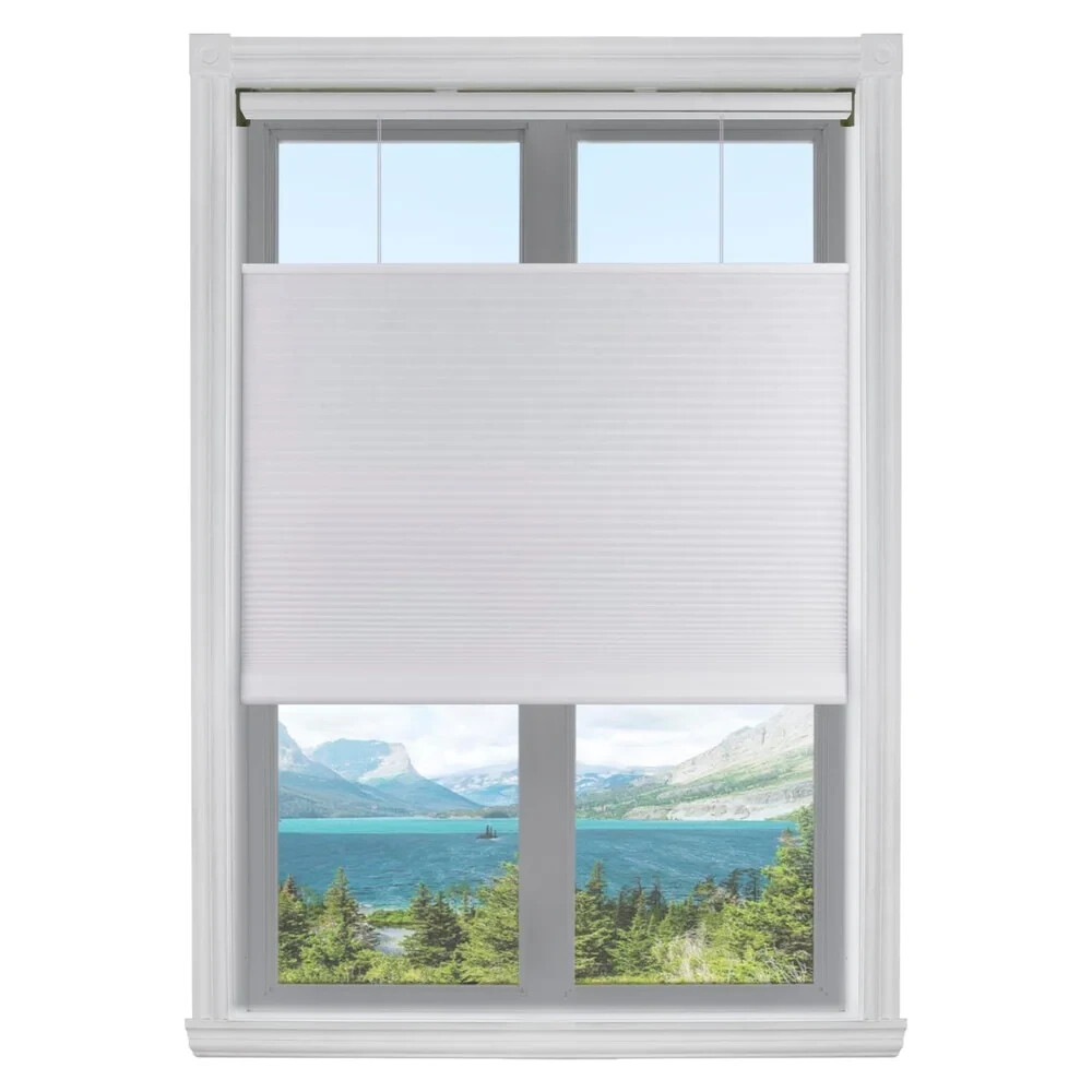 White Top Down Bottom Up Cordless Blackout Cellular Shade – 23 in W x 72 in