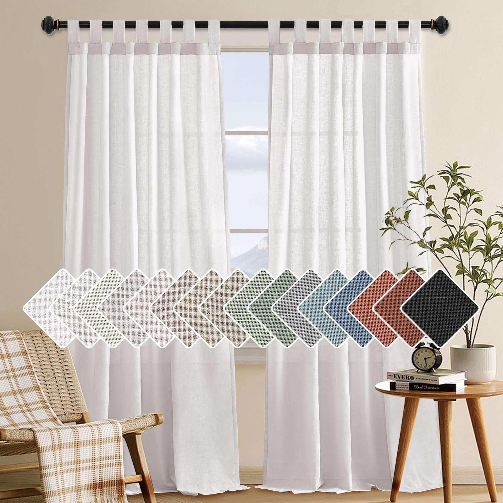 H.VERSAILTEX Elegant Natural Linen Blended Energy Efficient Light Filtering C…