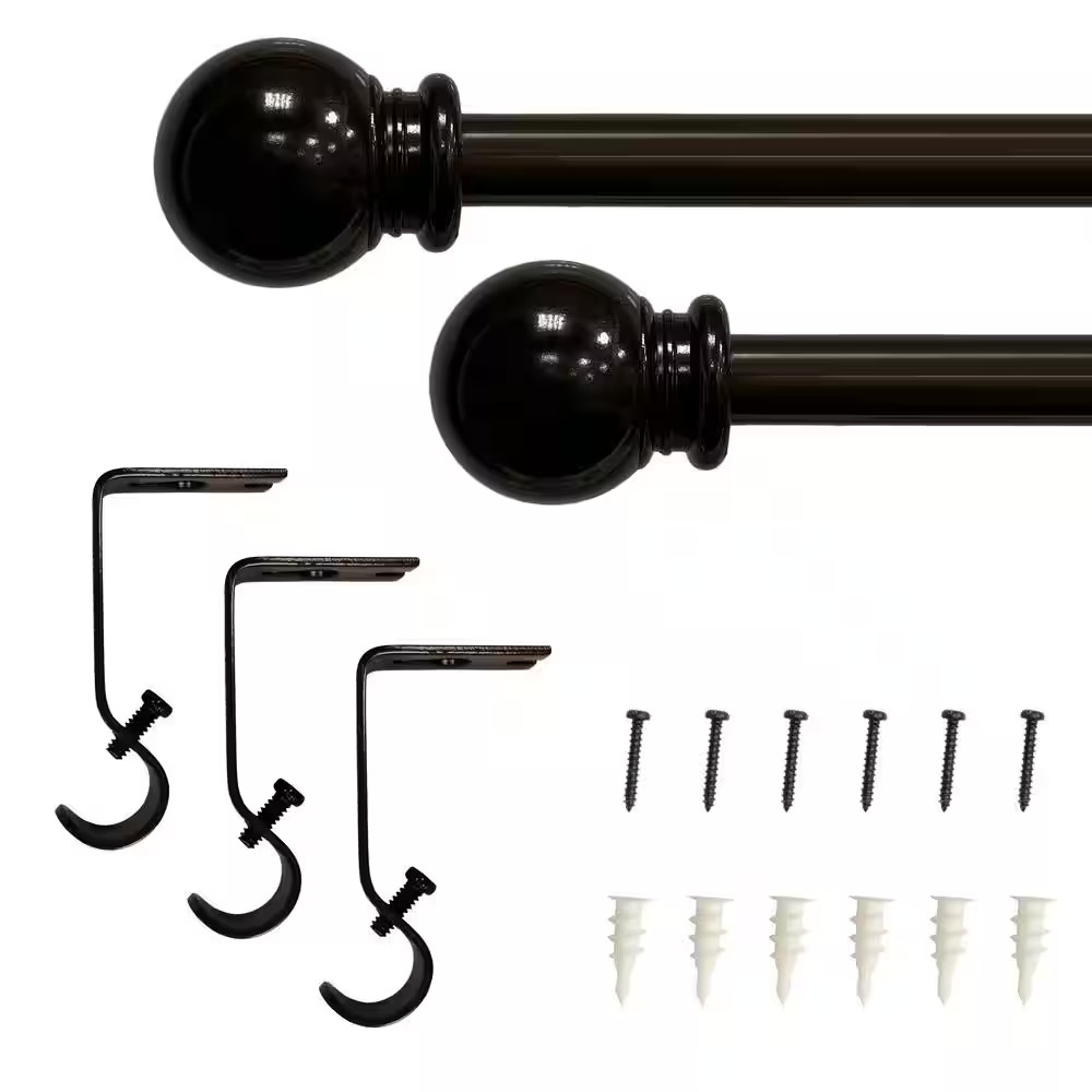 84 In. – 120 In. Adjustable Single Curtain Rod 5/8 In. Dia. in Oil Rubbed Bronze