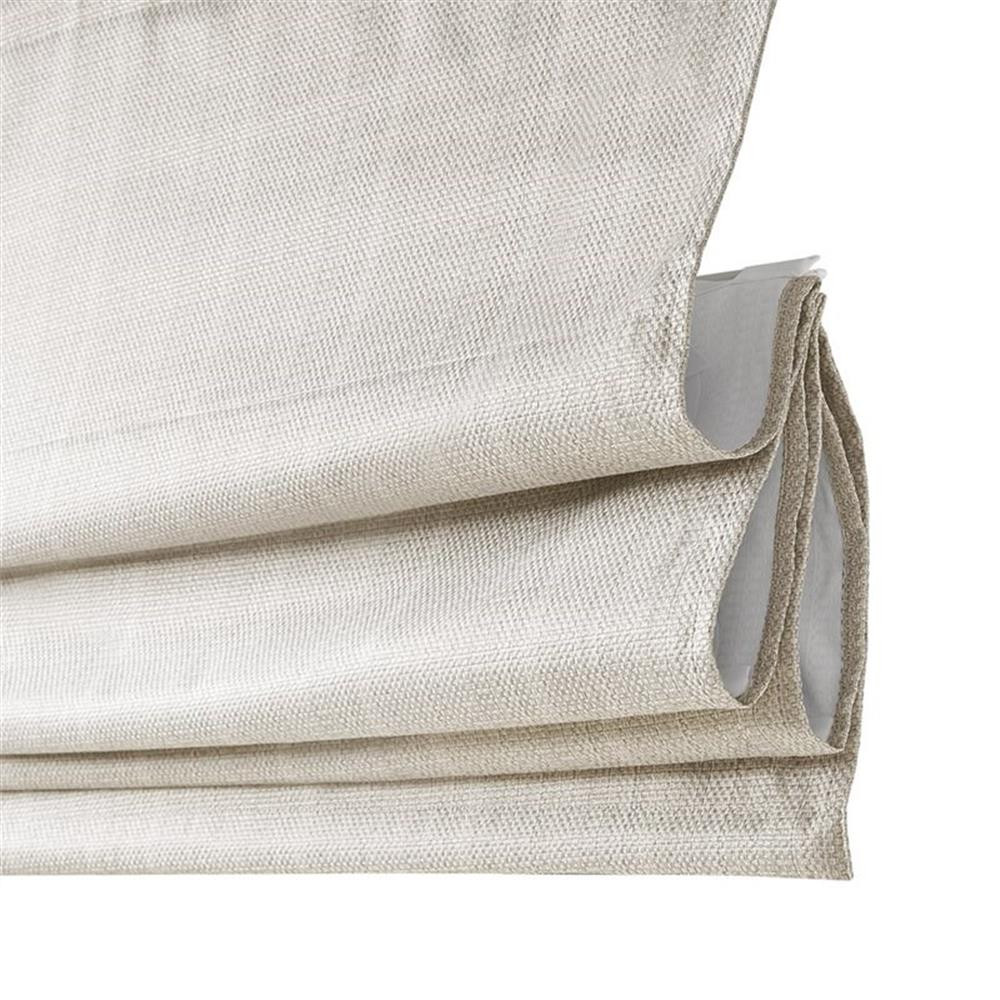 Pemberly Row 33″ Polyester Basketweave Room Darkening Roman Shade in Ivory