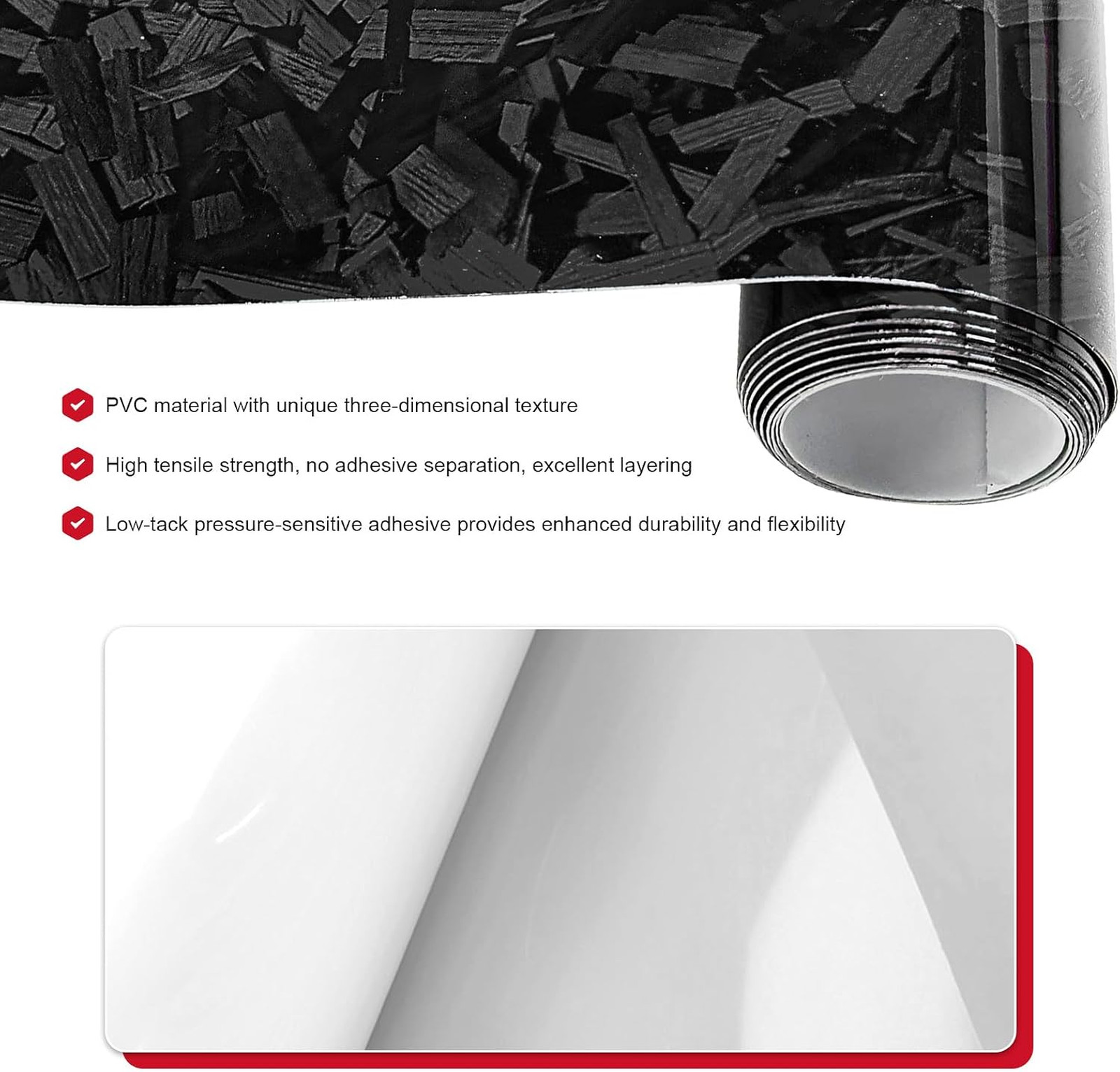 Forged Carbon Fiber Vinyl Wrap, Self-Adhesive Air Release Film, 1ft x 3.3ft