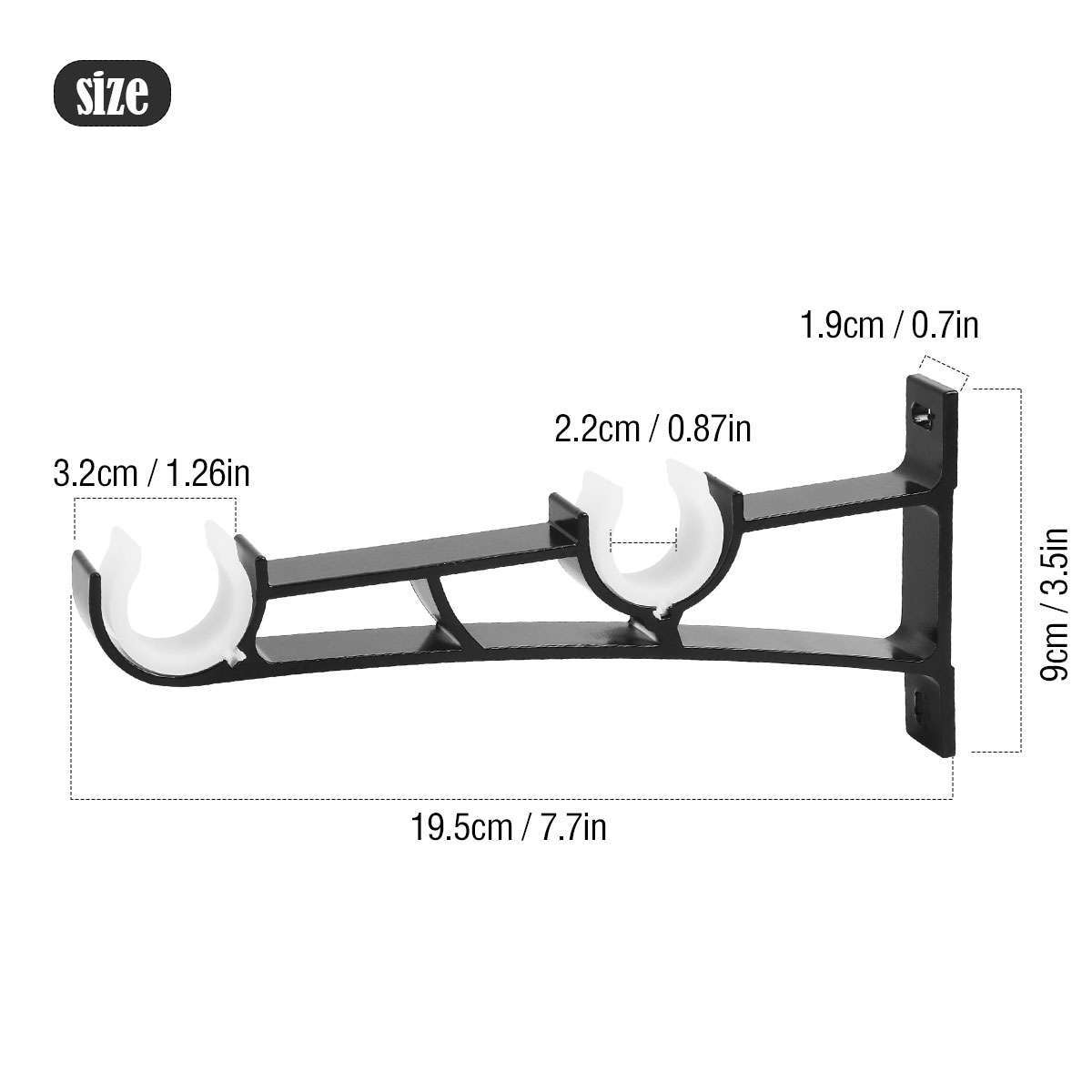 Curtain Pole Single/Double Rod Brackets Window Holder Aluminum Alloy Hardware
