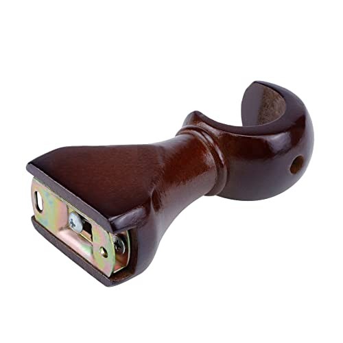 2-Pack Wood Curtain Rod Brackets,Return End Brackets for 1 1.37 inches Brown