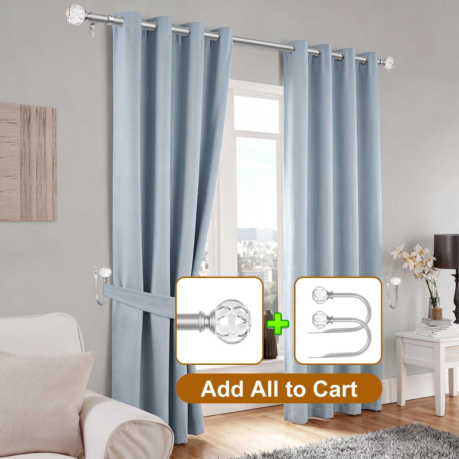 Curtain Holdbacks 2pcs, Silver Curtain Tiebacks Wall Mounted Window Curtains …