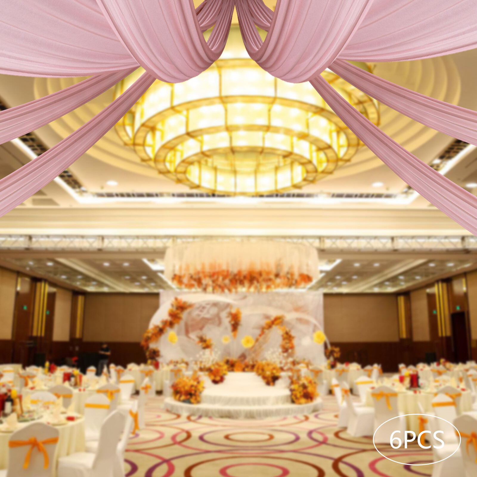5x20FT Ceiling Drapes 6 Panels Dark Rose Draping Backdrop Curtains Party Wedding
