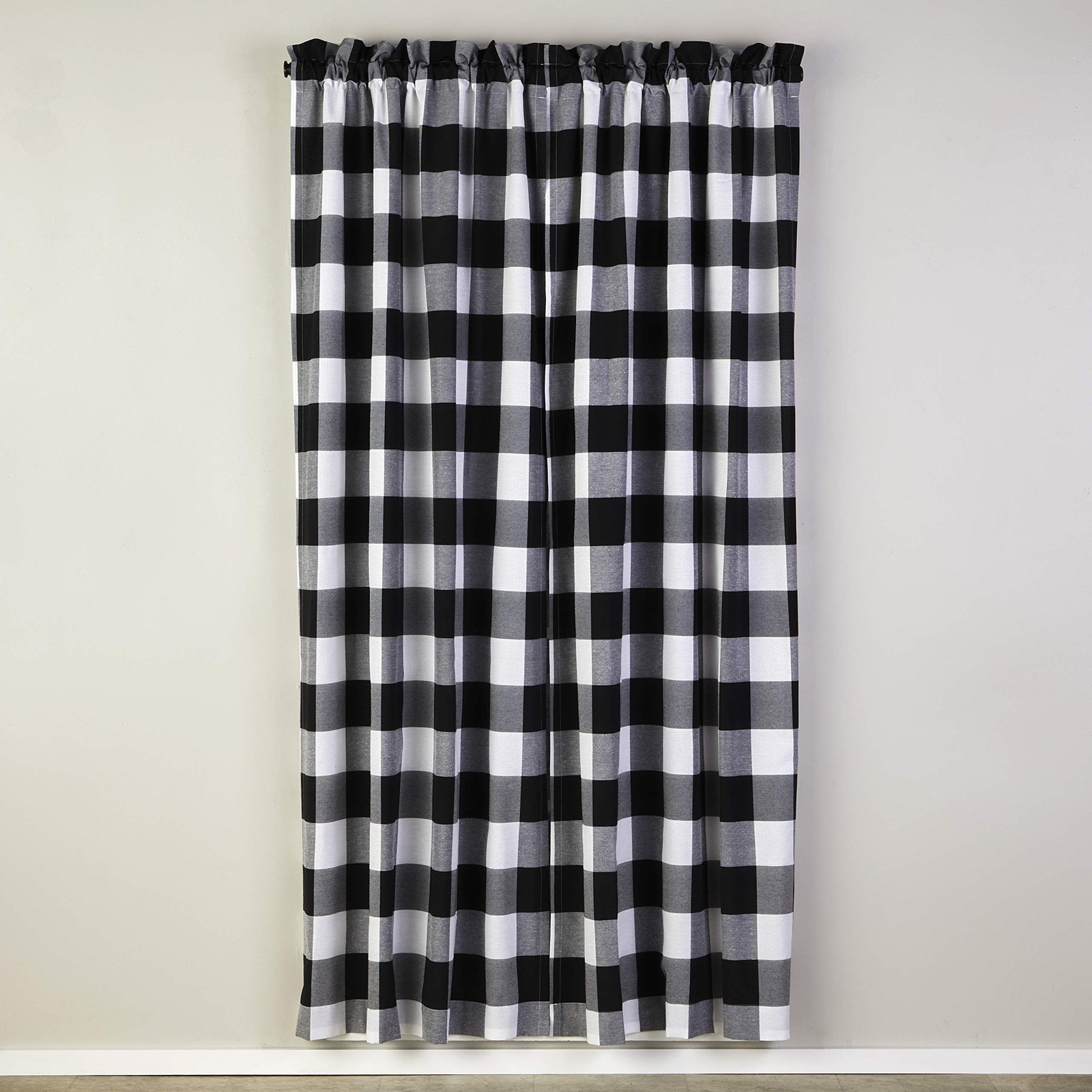 by Saturday Knight Grandin Curtain Panel, White/Black, 40×84