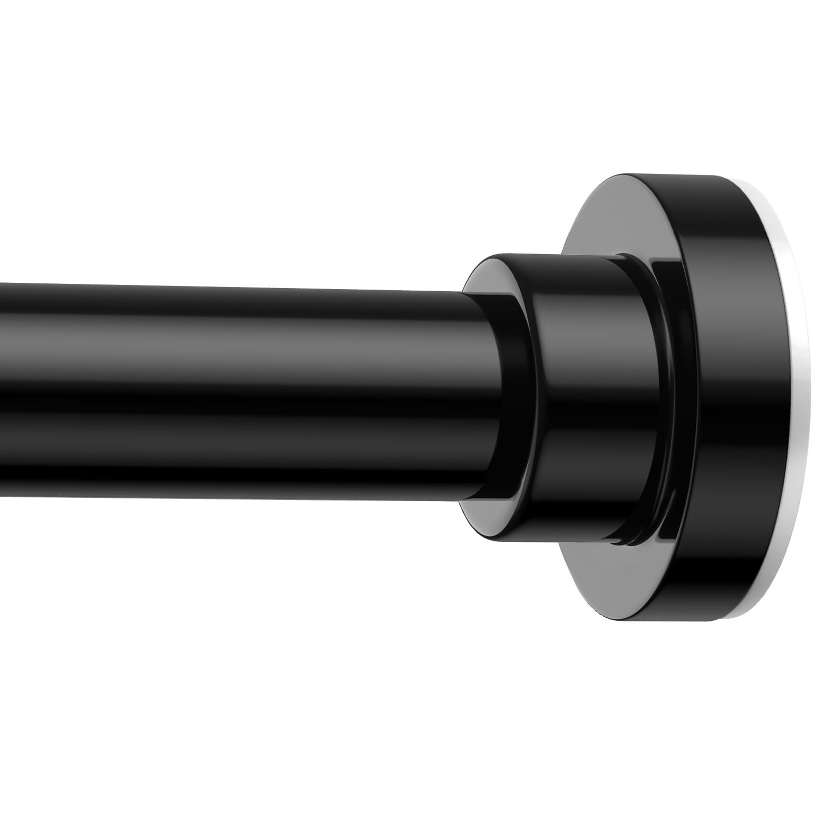 Tension Curtain Rod 32-64 Inch Adjustable No Drilling 7/8″ Diameter Black Ten…