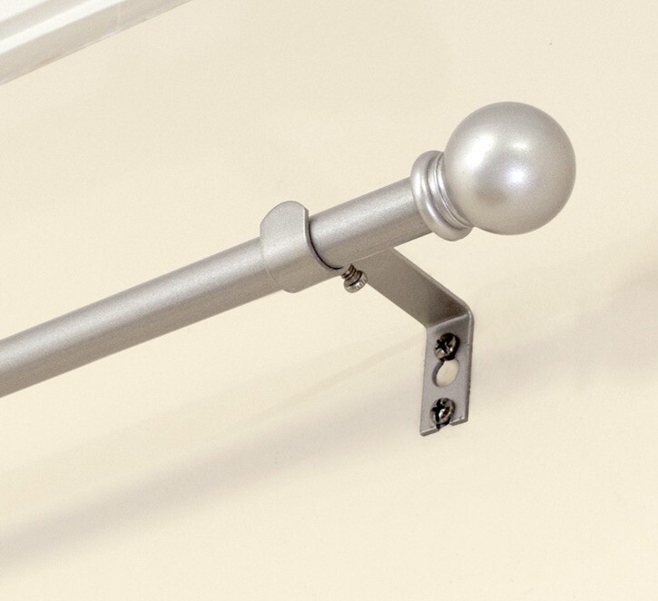 2- Mainstays Adjustable 48”-84” Nickel Ball Curtain Rod Nickel 5/8” New