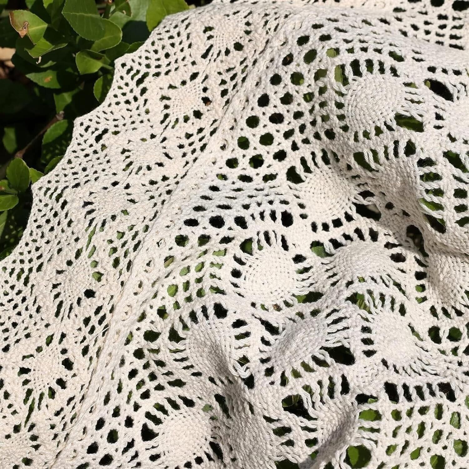 Vintage Hand Lace Crochet Short Curtain Valance Panels Cafe Tiers Kitchen Decor