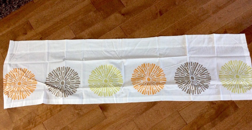 Retro Mod Atomic Window Valance 54×15″ Orange Lime Brown White 100% Cotton NIP