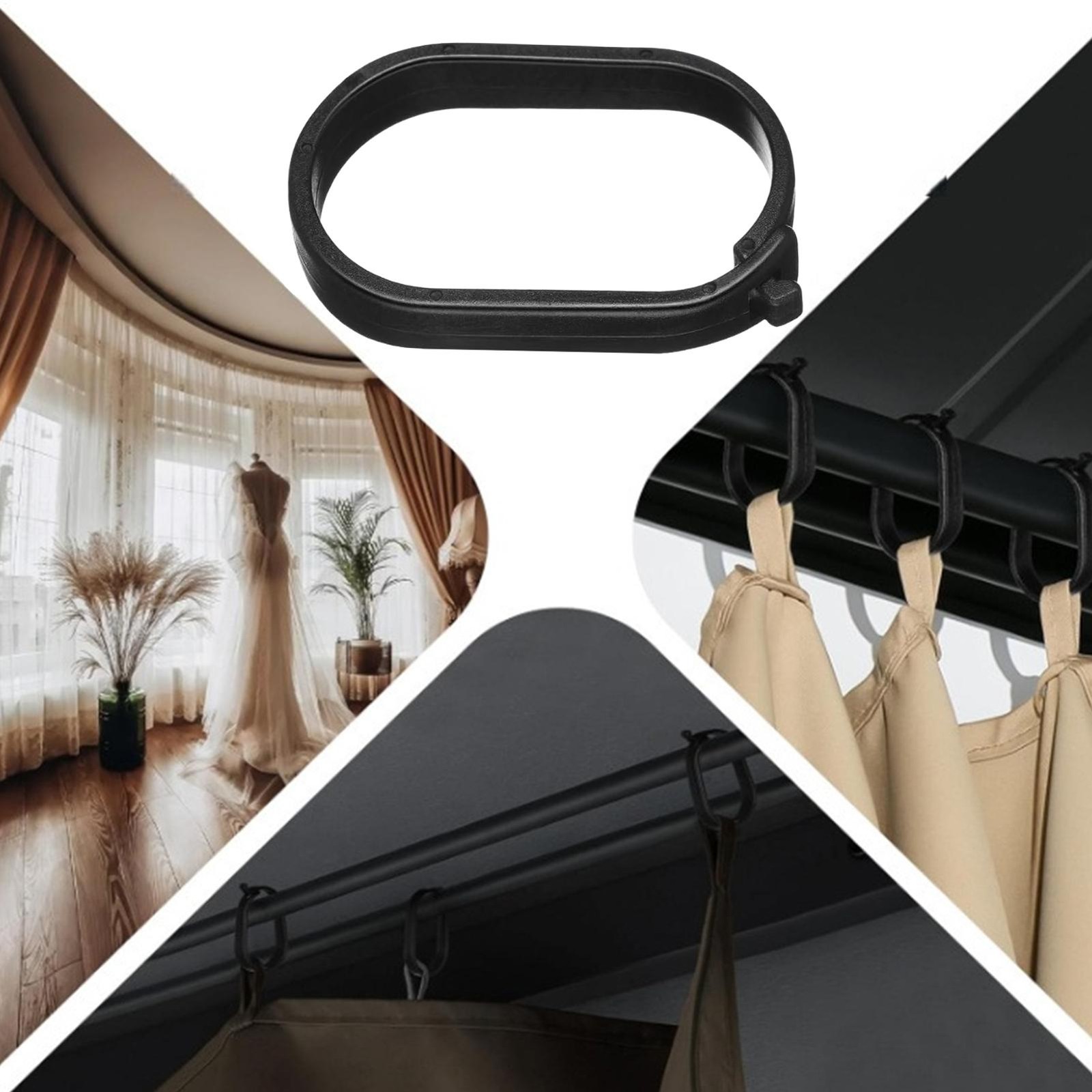 100pcs Curtains Hooks Rings For Gazebo Replacement Canopy Mosquito Nets Window