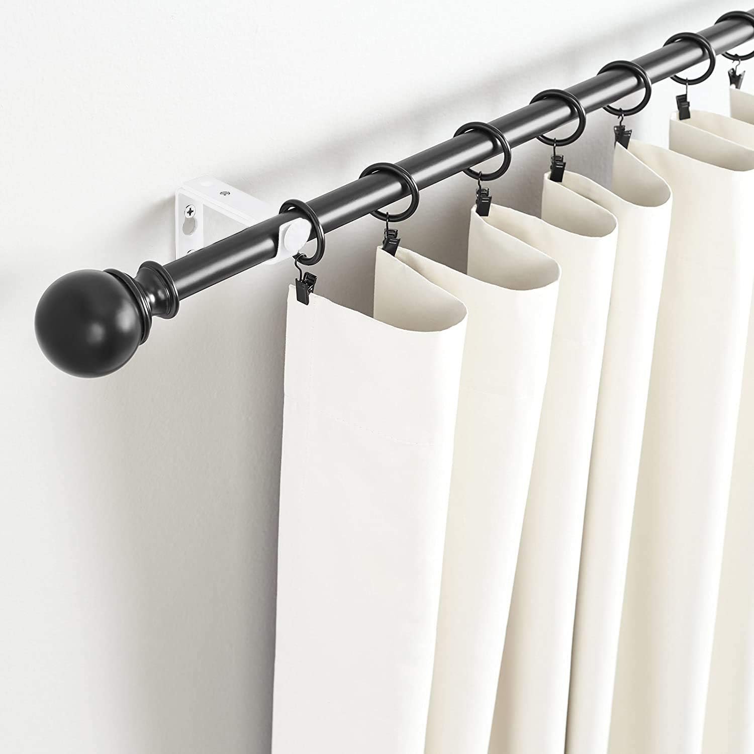 White Adjustable Curtain Rod Brackets 10 Pack Drapery Rod Bracket for Maximum…