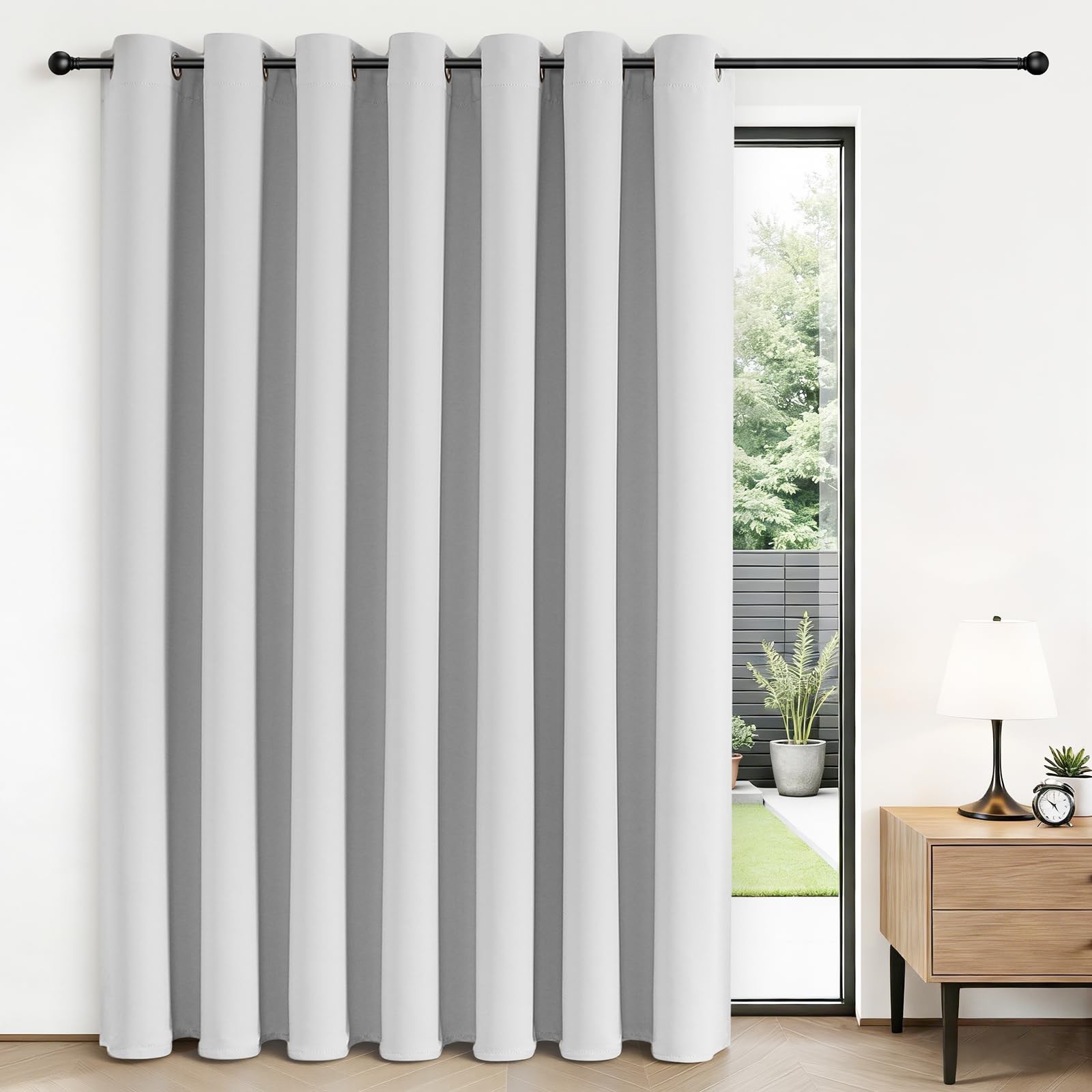 Blackout Patio Sliding Door Curtains 84 Inches Long, Grommet Privacy Room Div…