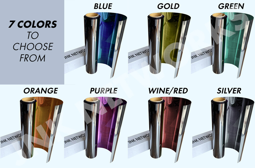 One Way Mirror Reflective Color UV Window Tint Film Home and Office (Blue)