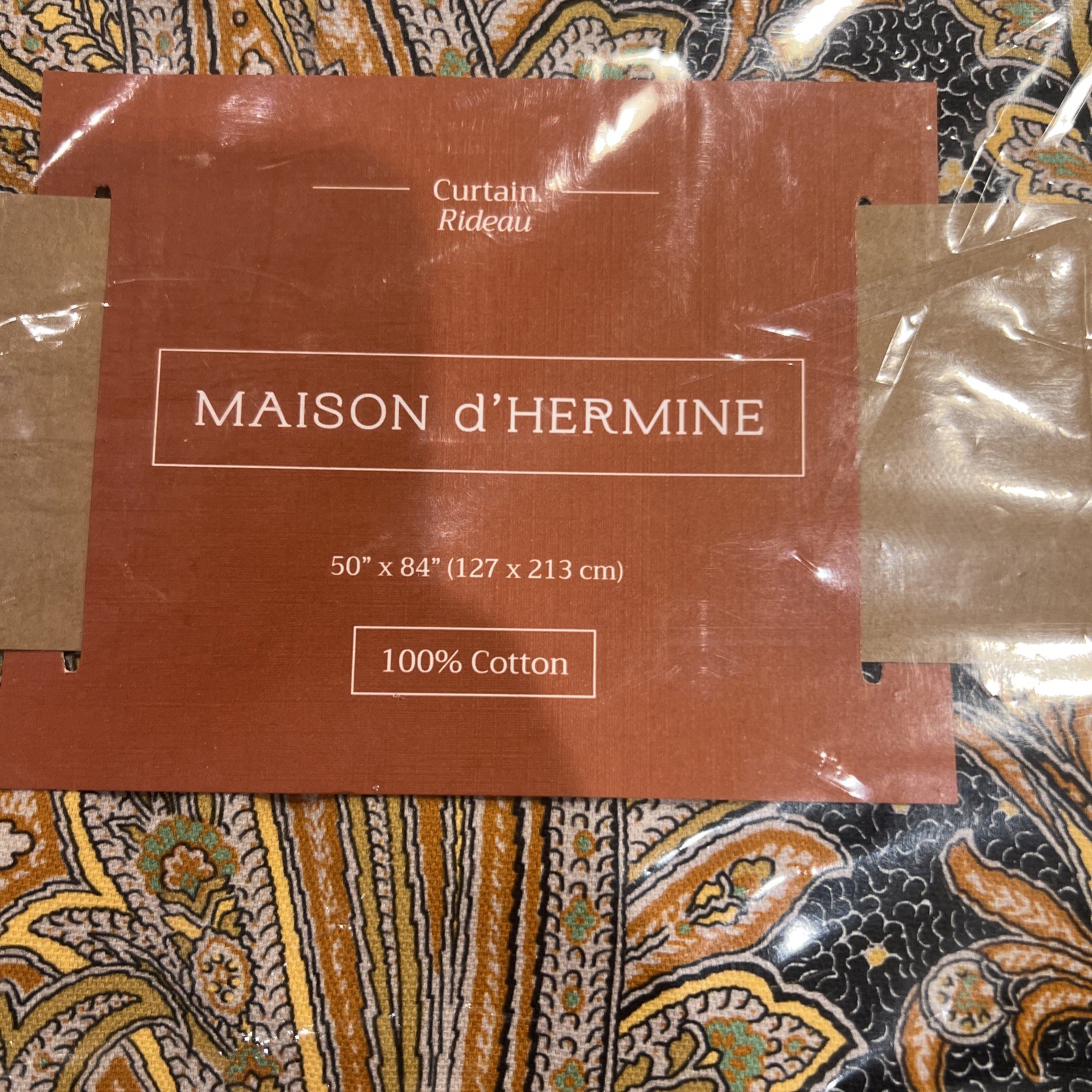 1 pack Maison d’ Hermine 100% Cotton Curtains – 50″x84″ Kashmir Paisley Graphite