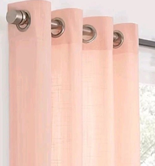 2 Panel Fieldcrest Arden Solid Cotton Sheer Grommet Top 50″X96″ Blush