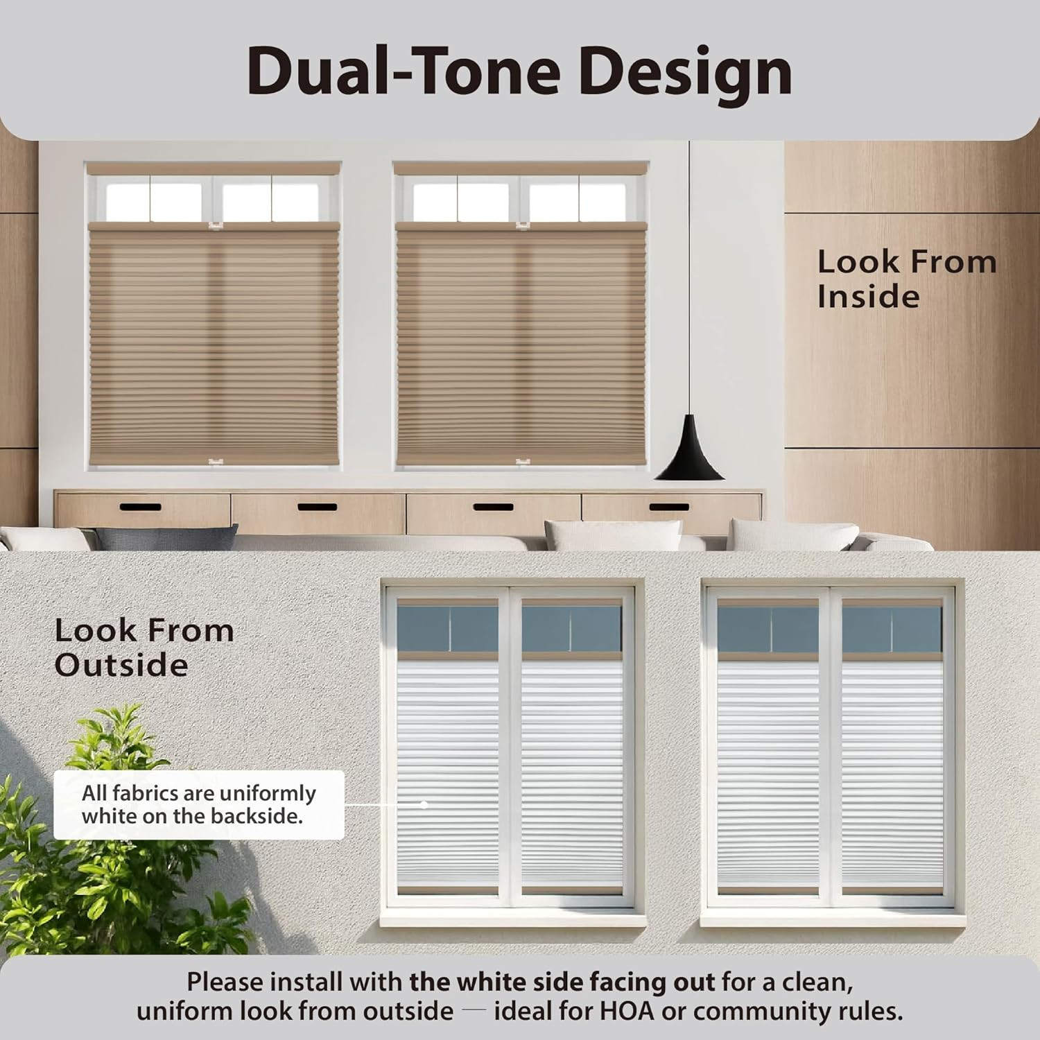 Cordless 1.5″ Light Filtering Cellular Shade, 27″ W X 64″ H, Latte