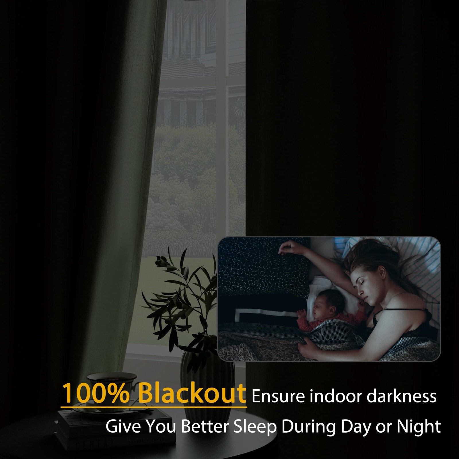 Oyring 100 Blackout Linen Textured Curtains For Childrens Room Bedroom Light