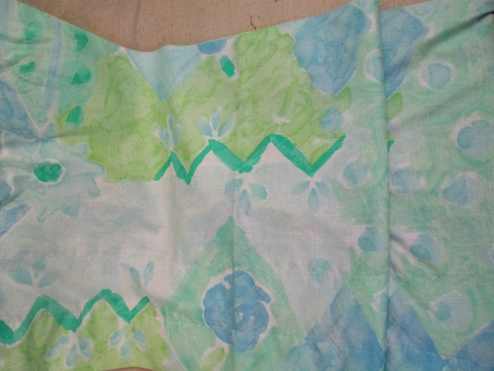 Vtg Revman Window Valance Blue Green Floral Watercolor 17″ H x 34″ L USA
