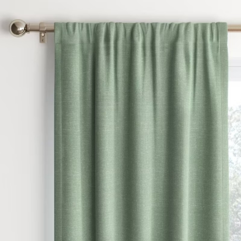 42″x84″ Room Darkening Heathered Thermal Window Curtain Panel Green