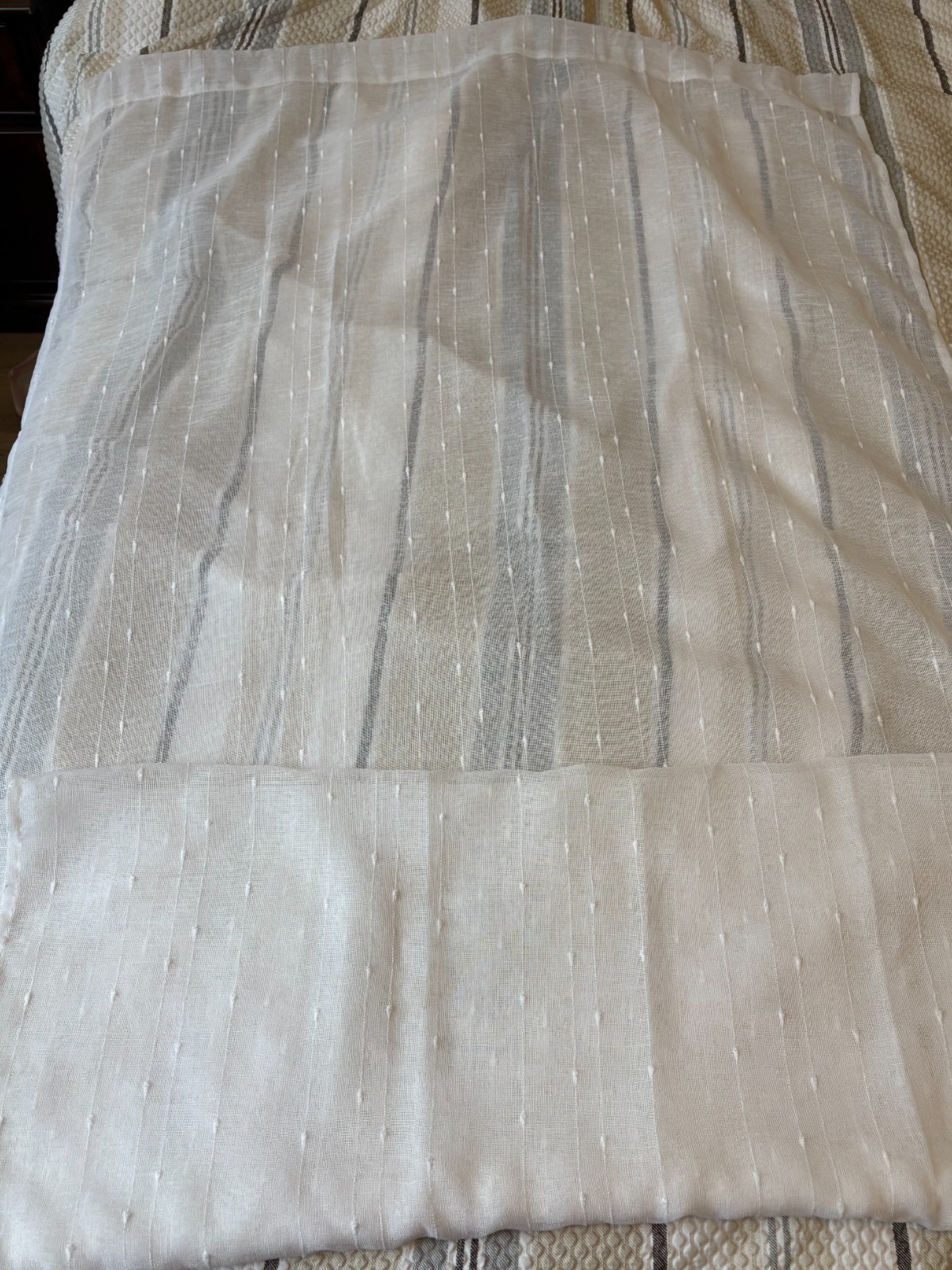 Off White Sheer Curtain 2 panels 108in Length
