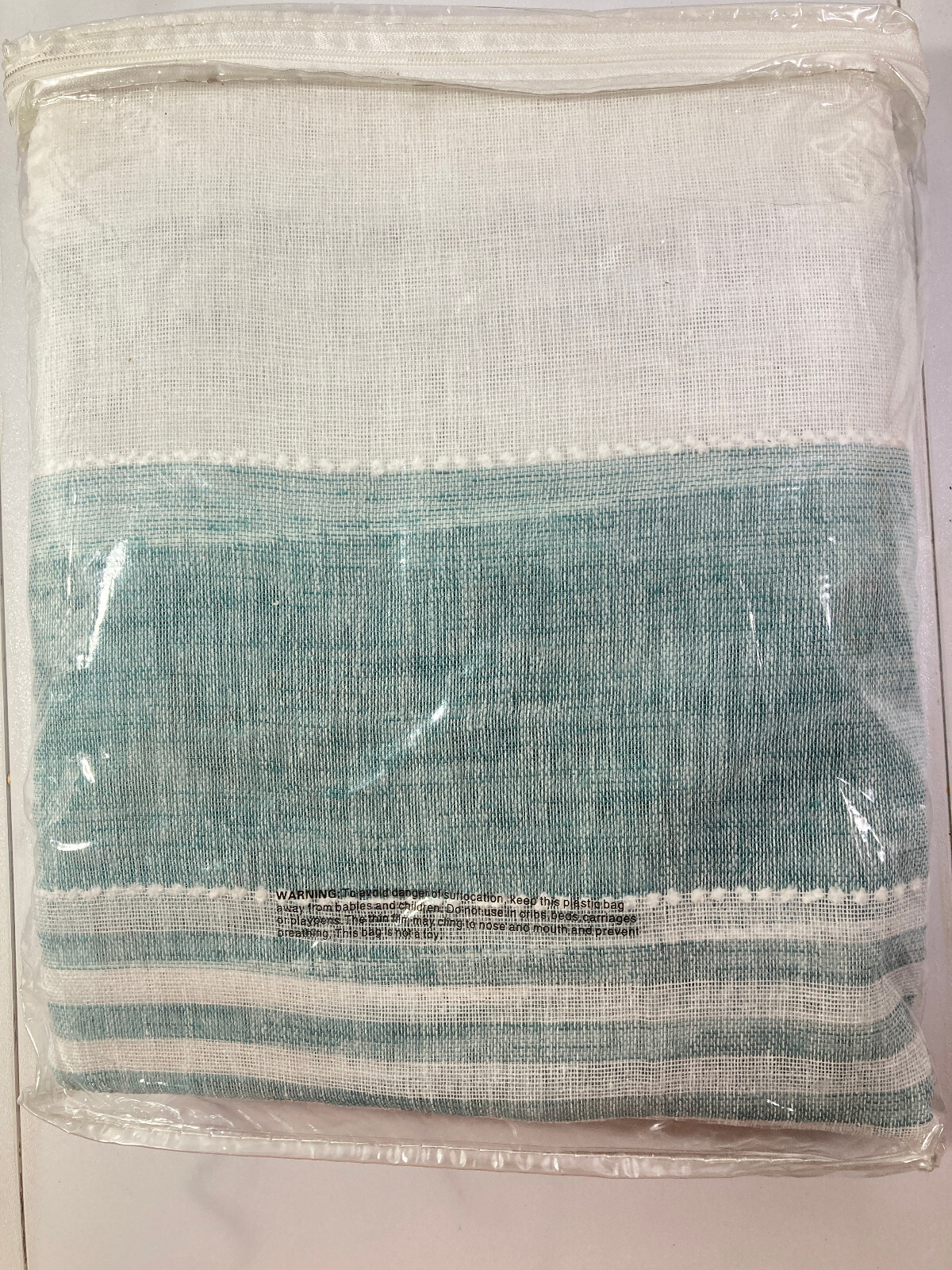 Blue & White Striped Panels Window Curtains Sheer Panels 2 pc 52×54 Grommets