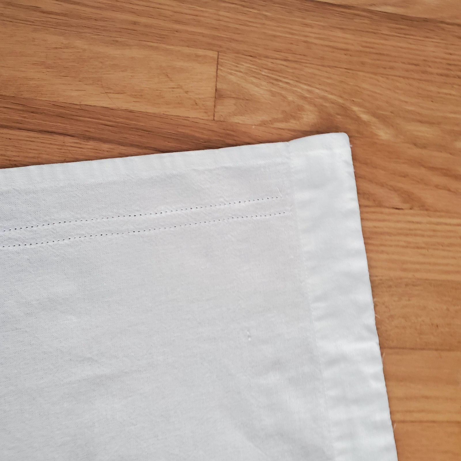 2 Vtg White Rod Pocket Curtain Panels Cotton or Linen 27×34″ Each 54″ Wide Total