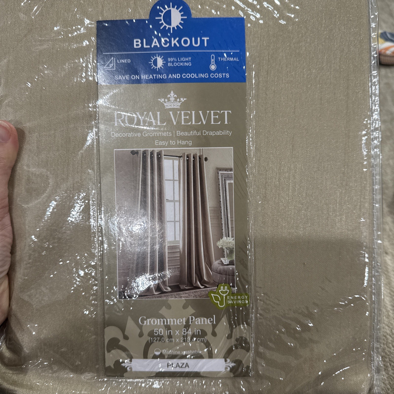Royal Velvet Blackout Grommet Plaza Panel curtain size 50in X 84in