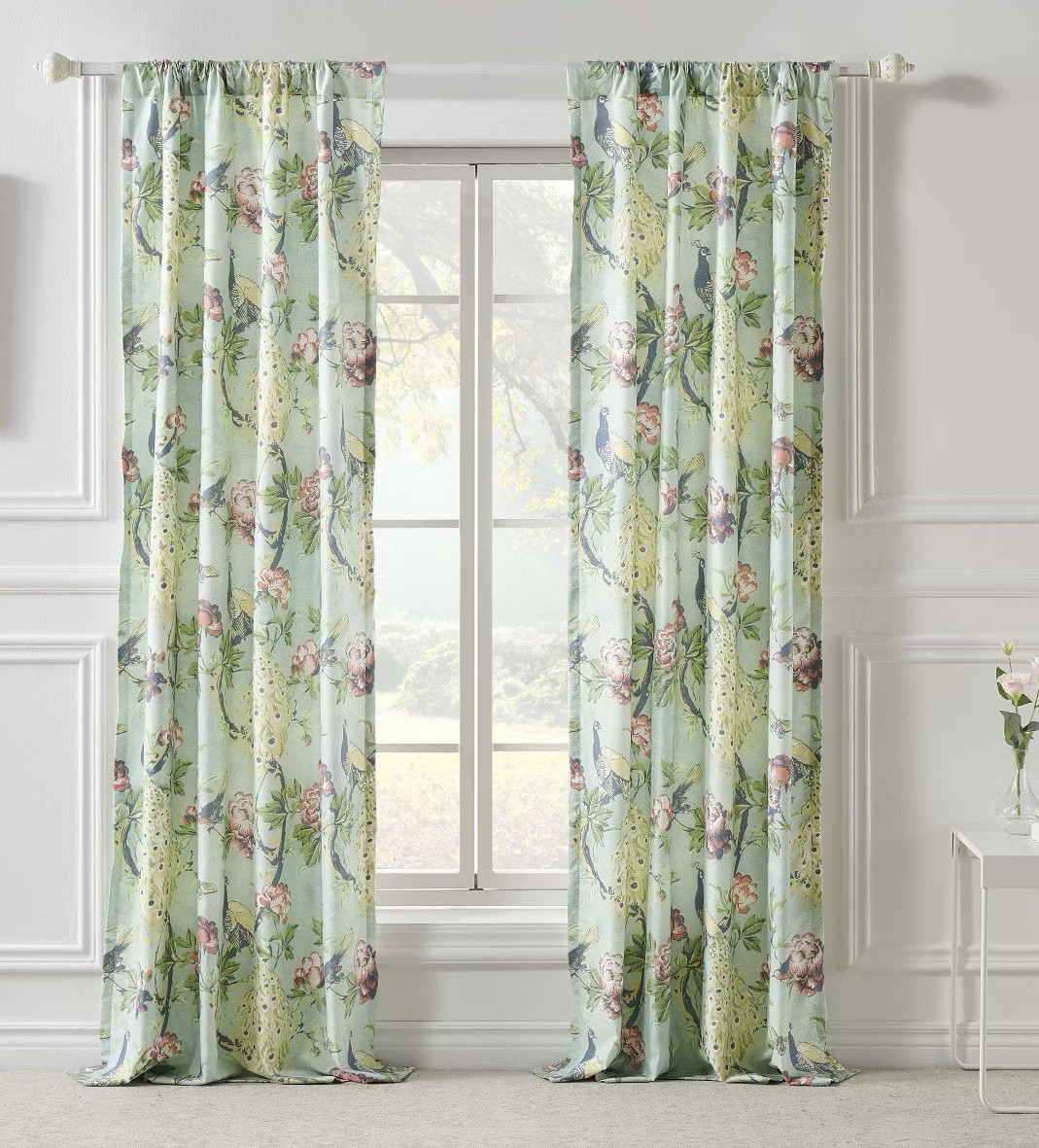 Pavona Enchanted Garden Curtain with Tie Backs 84″ x 42″ Greenland Home Fashions