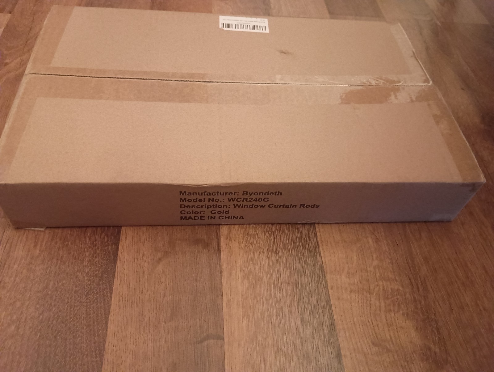 Byondeth Window Curtain Rods#WCR240G Gold Color Adjustable 16-48 In New Open Box