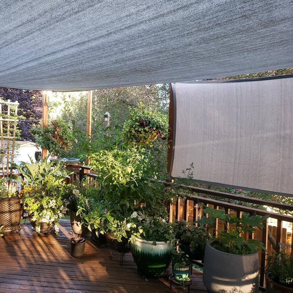 Vocray 6X6 Ft Shade Cloth for Patio 90% UV Block 200GSM