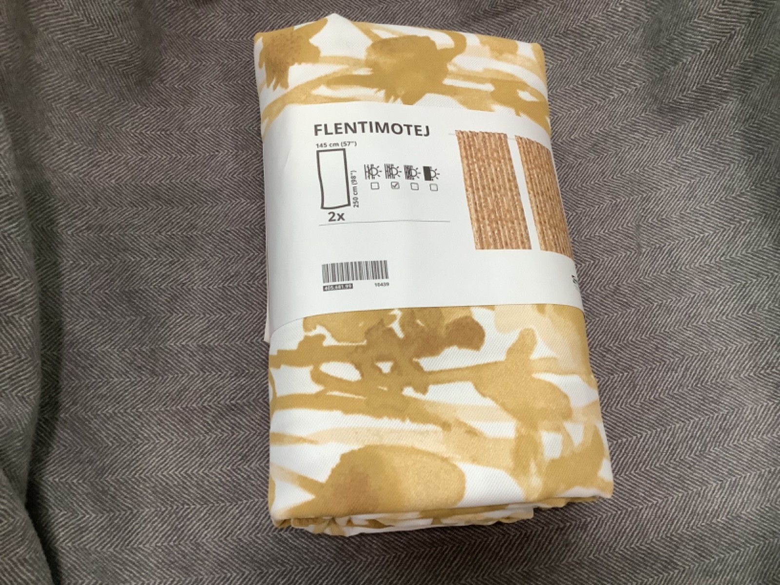 Ikea FLENTIMOTEJ curtains 57×98 ” ( 1 pair ) light beige/floral 405.681.99 NEW