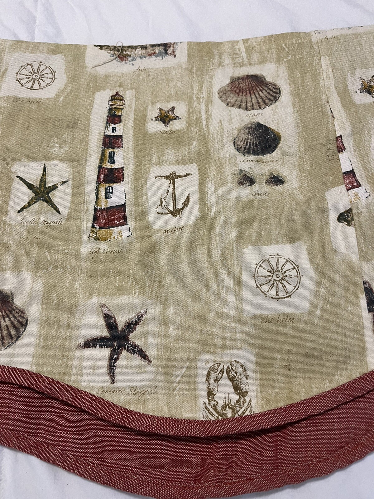 Waverly CURTAIN VALANCE Beachcomber Cotton Lighthouse Lobster Starfish 16×76