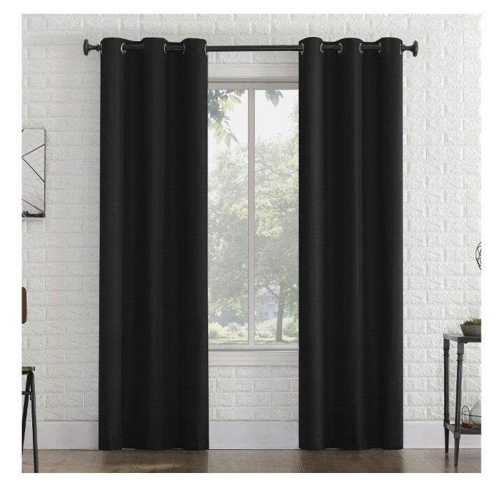 Sun Zero 2-Pack Arlo Textured Thermal Insulated Grommet Curtain Panel Pair