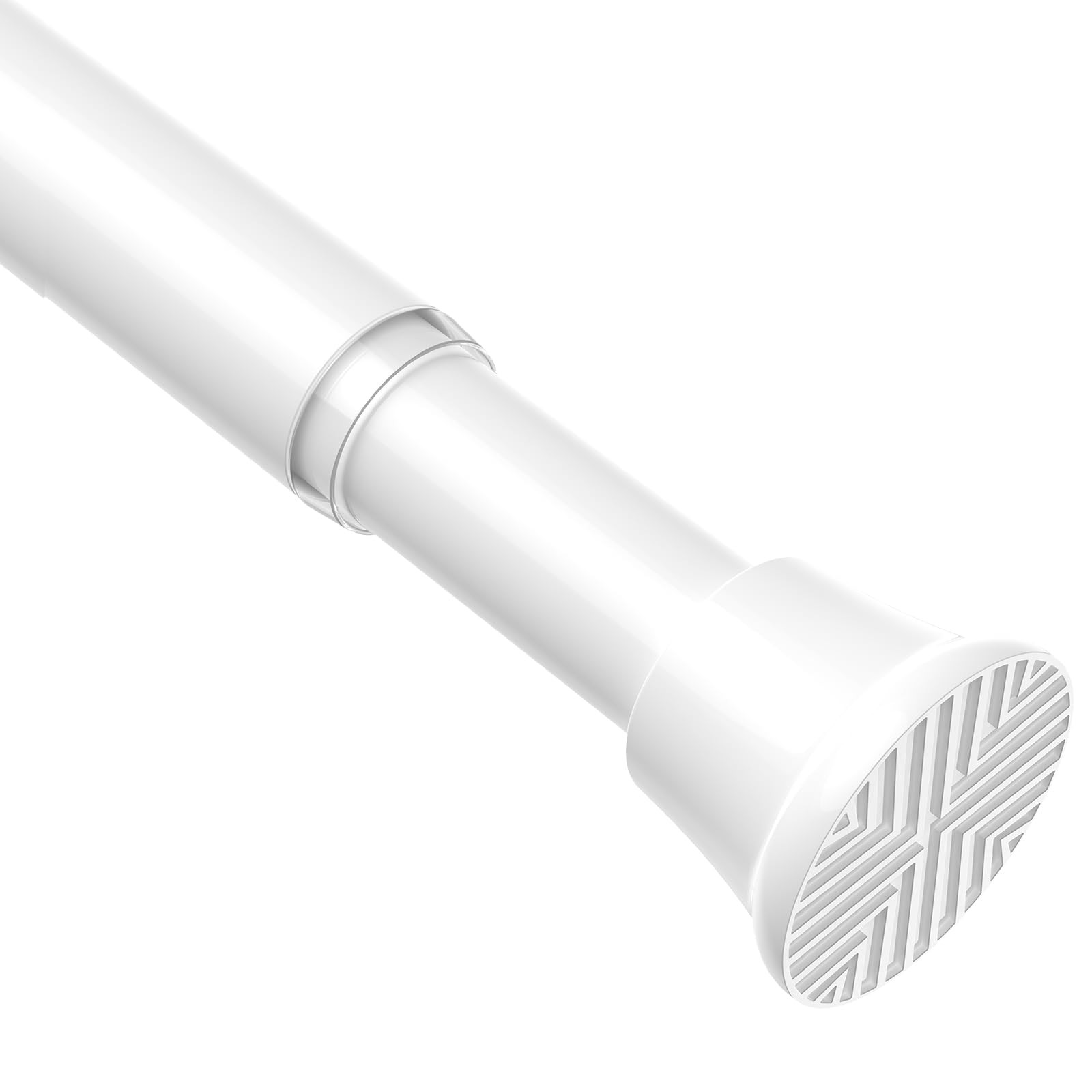 1 PCS White Iron Spring Tension Curtain Rod 24 to 46 Inch Mounted Adjustable