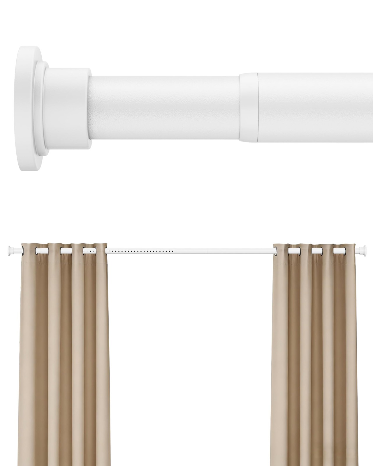 “EZFurni Heavy Duty Tension Rod 42-123″” – No Drill Room Divider, White”