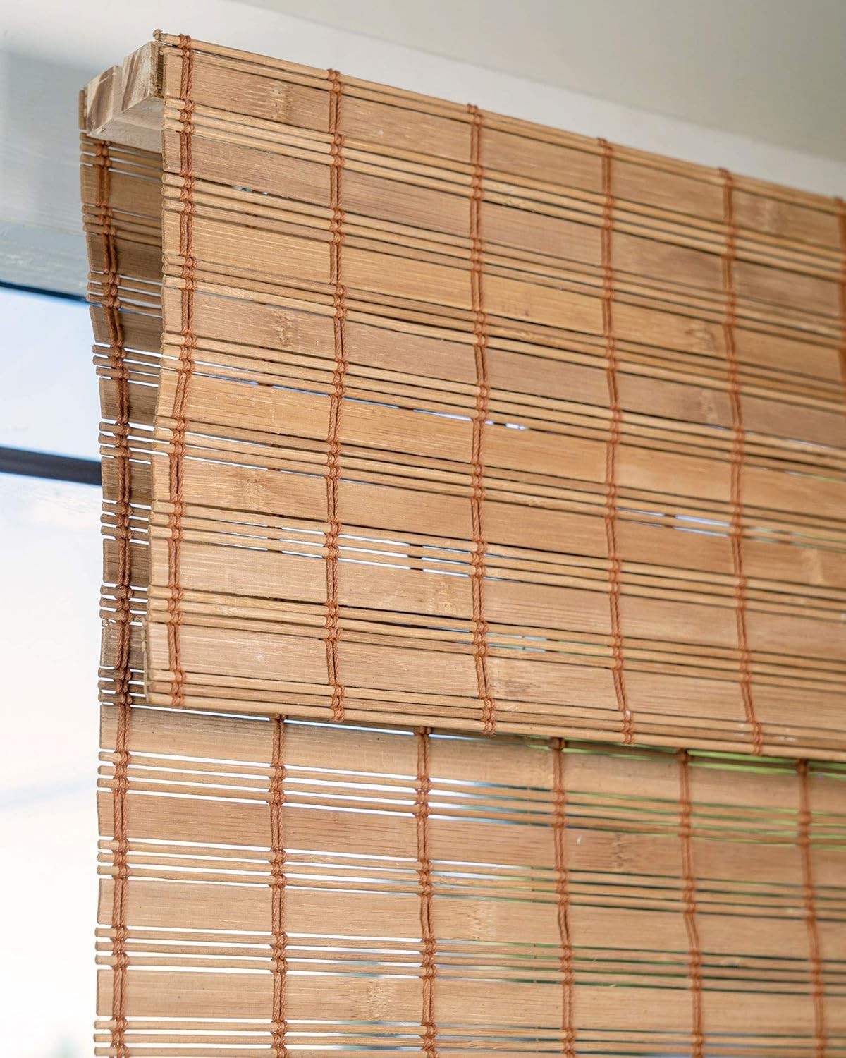 Bamboo Roman Shades Light Filtering Blinds Indoor Window Treatments Eco-Friendly
